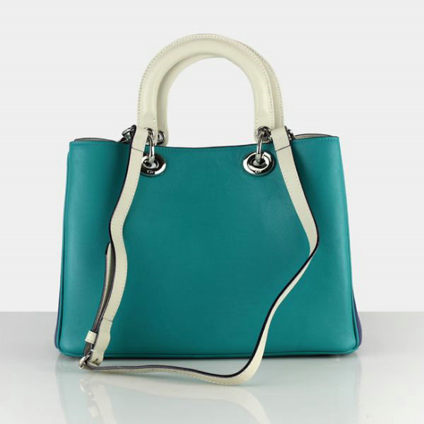 small Christian Dior diorissimo original calfskin leather bag 44374 green&blue&apricot